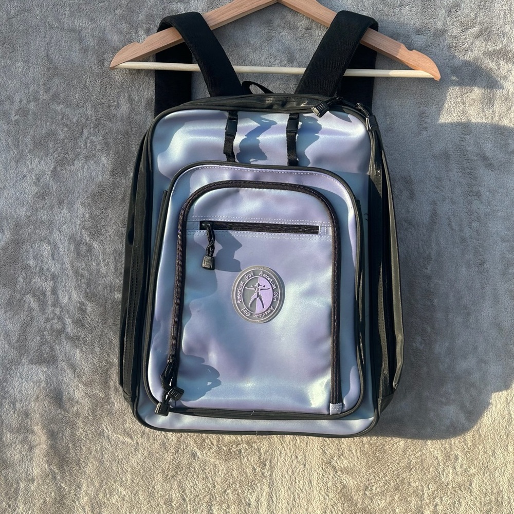 American Girl Iridescent Purple City Backpack Zippered School Bag